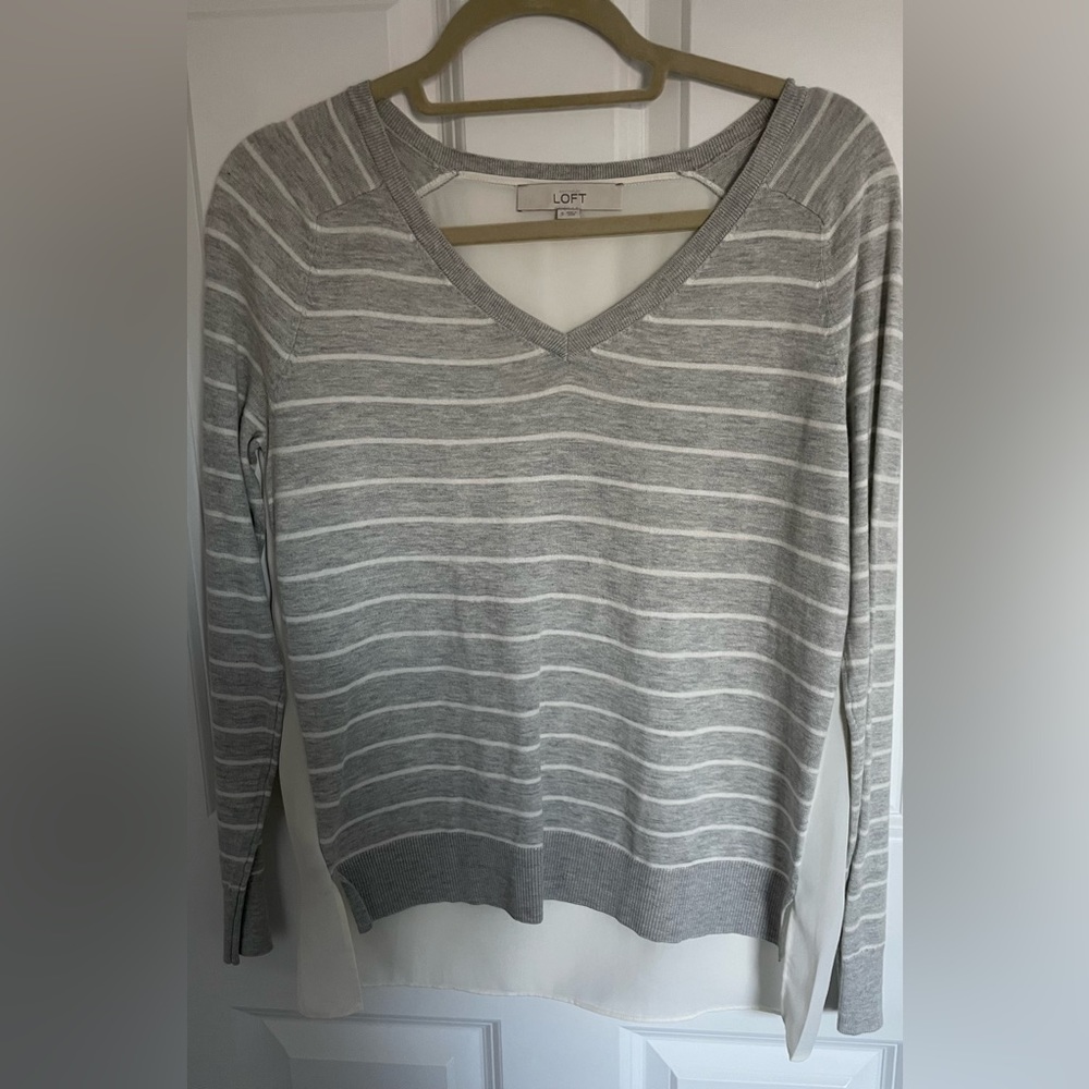 Loft sweater front / blouse style back top.
